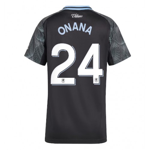 Stroje piłkarskie Aston Villa Amadou Onana #24 Koszulka Wyjazdowej dla damskie 2025-26 Krótki Rękaw